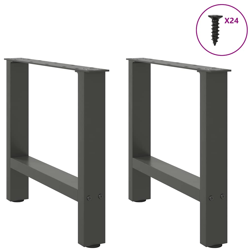 Coffee Table Legs Anthracite 2 pcs 60x(42-43) cm Steel