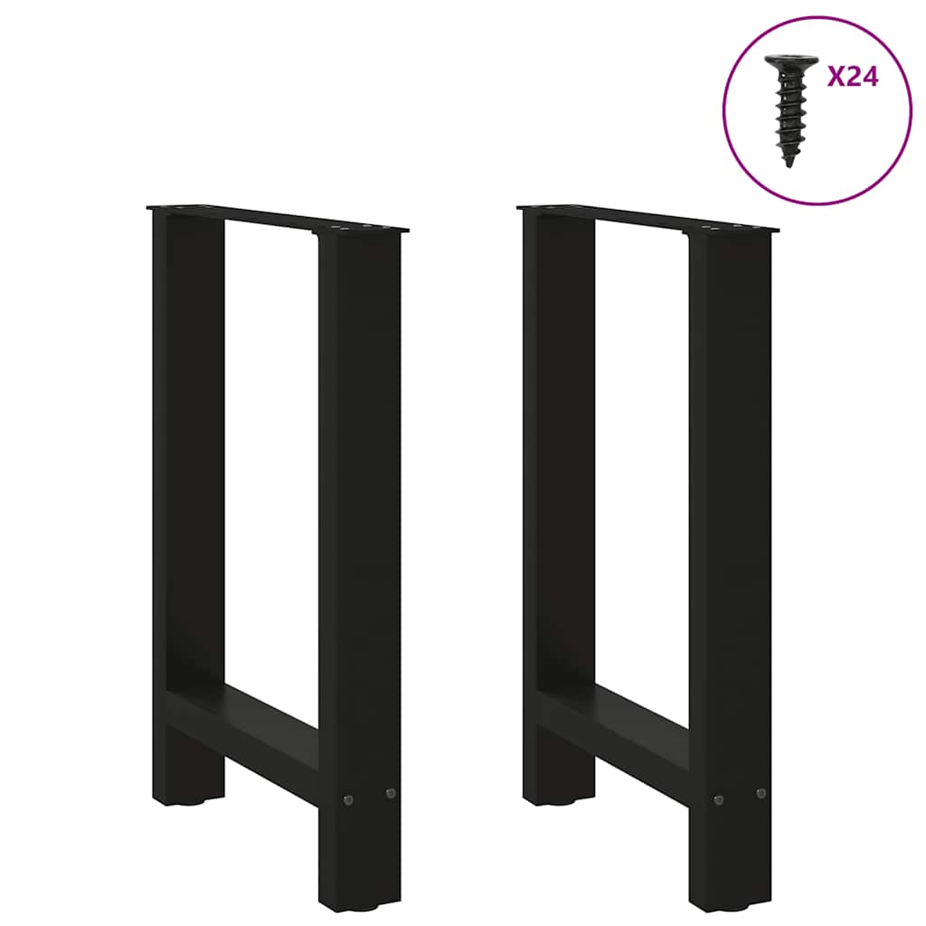 Dining Table Legs Black 2 pcs 50x(72-73) cm Steel