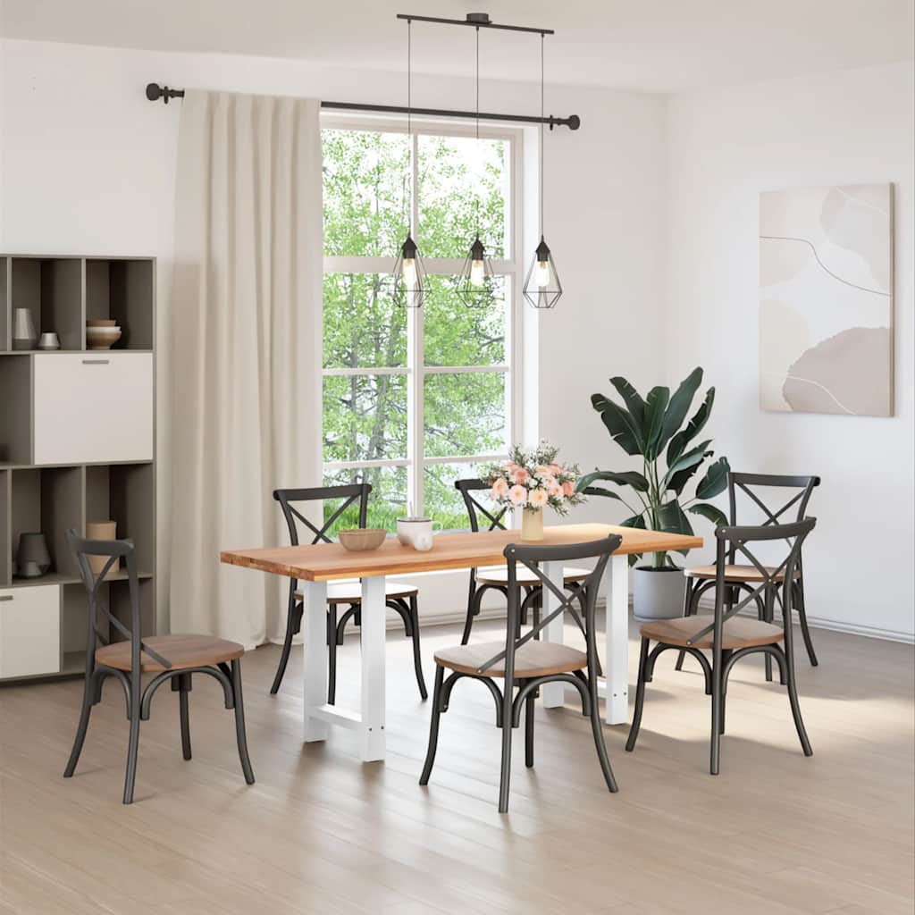 Dining Table Legs White 2 pcs 50x(72-73) cm Steel