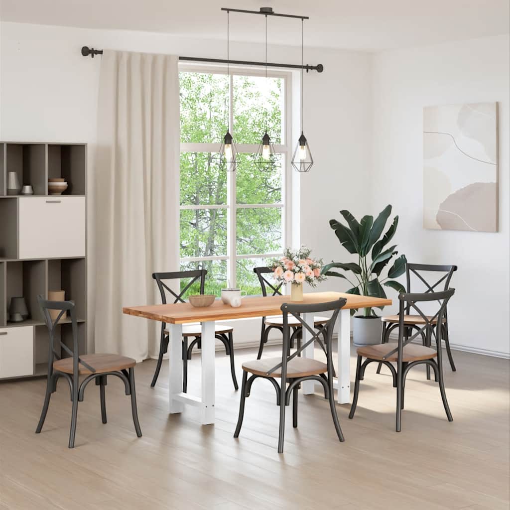 Dining Table Legs White 2 pcs 60x(72-73) cm Steel