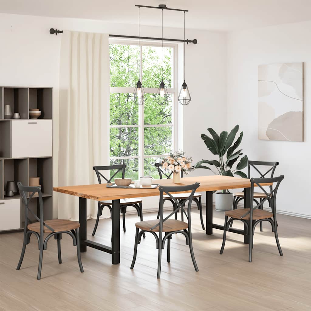 Dining Table Legs Black 2 pcs 70x(72-73) cm Steel