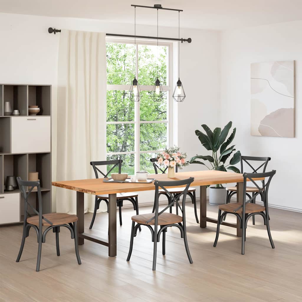 Dining Table Legs Natural Steel 2 pcs 70x(72-73) cm Steel