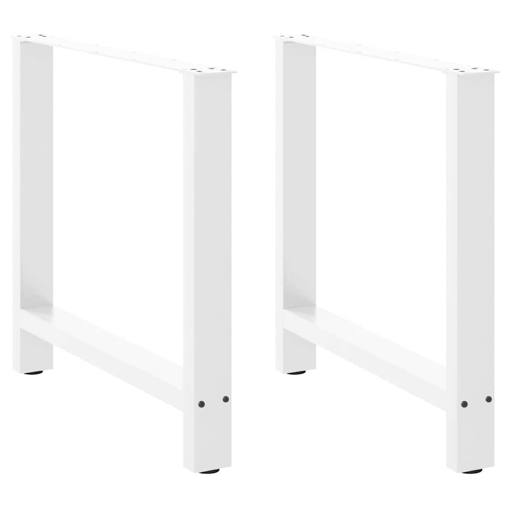 Dining Table Legs White 2 pcs 80x(72-73) cm Steel