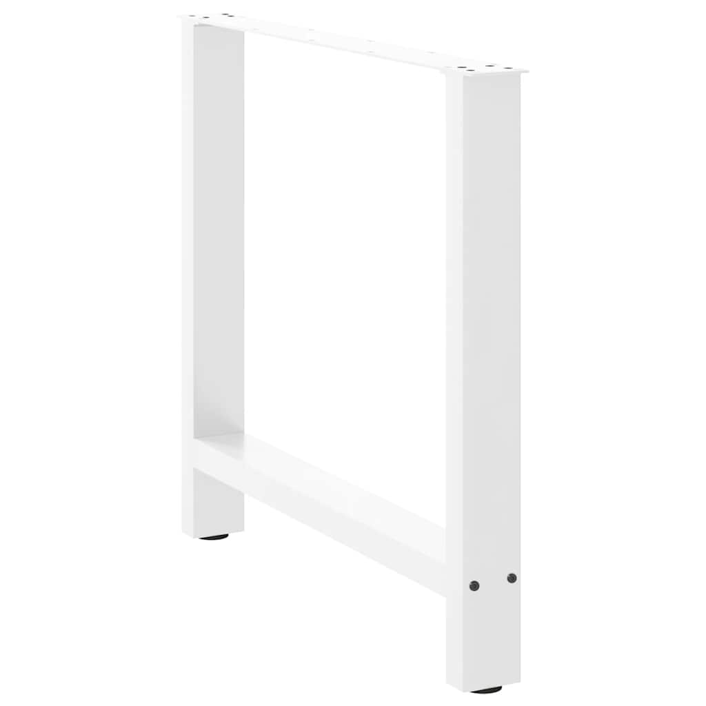 Dining Table Legs White 2 pcs 80x(72-73) cm Steel
