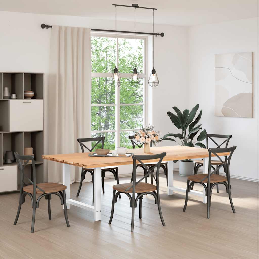 Dining Table Legs White 2 pcs 100x(72-73) cm Steel