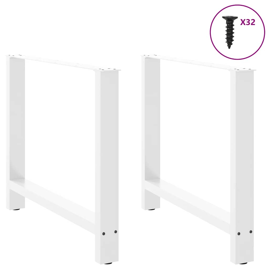 Dining Table Legs White 2 pcs 100x(72-73) cm Steel