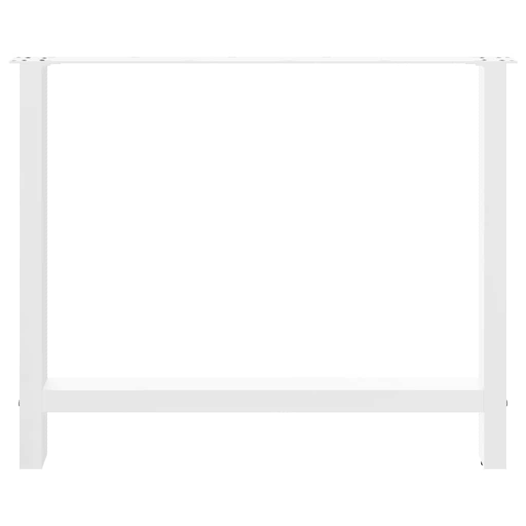 Dining Table Legs White 2 pcs 100x(72-73) cm Steel