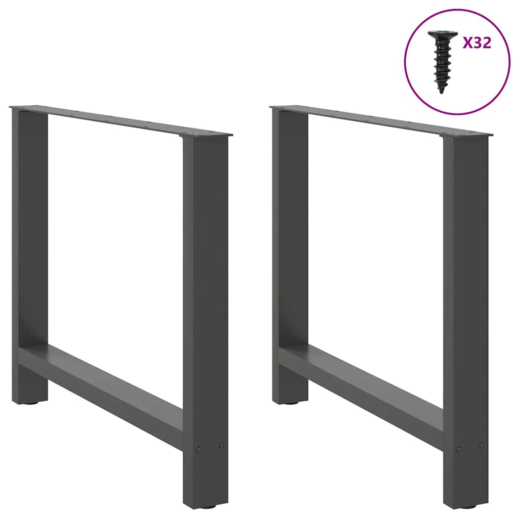 Dining Table Legs Anthracite 2 pcs 100x(72-73) cm Steel