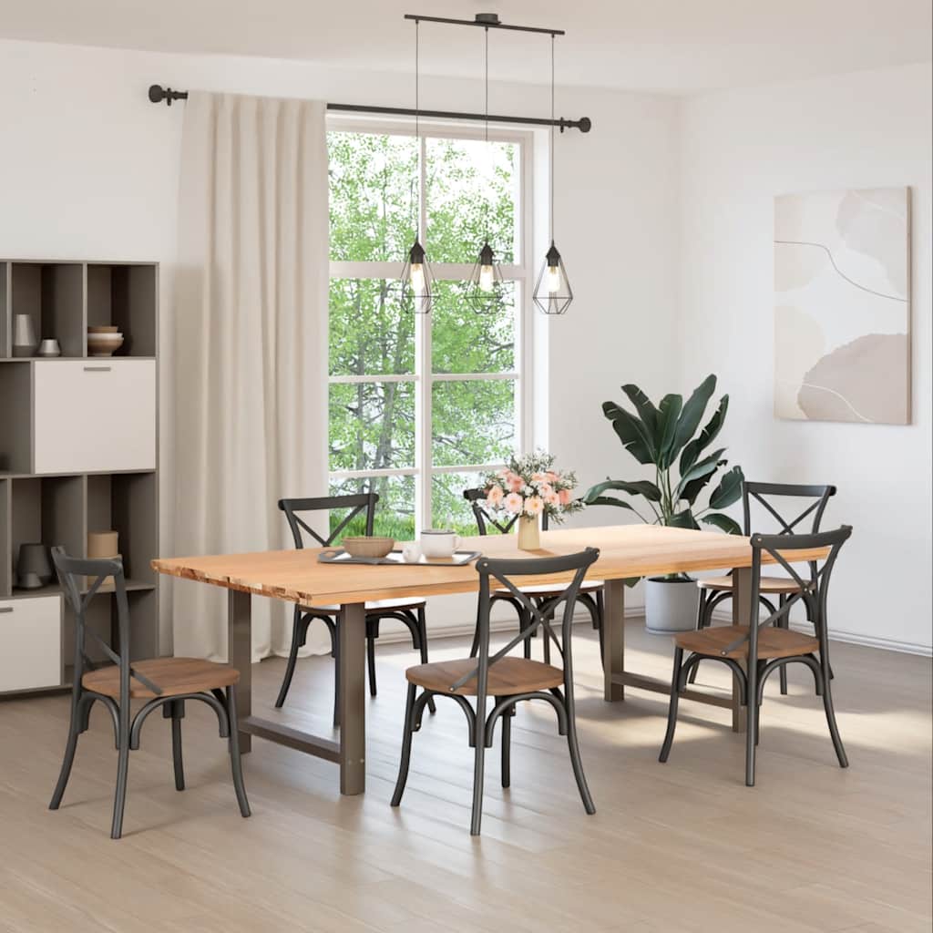 Dining Table Legs Natural Steel 2 pcs 100x(72-73) cm Steel