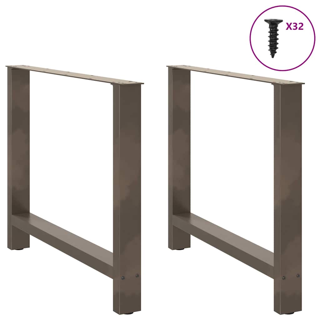 Dining Table Legs Natural Steel 2 pcs 100x(72-73) cm Steel