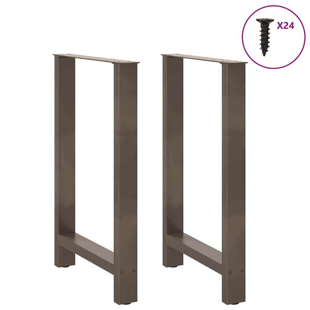 Bar Table Legs Natural Steel 2 pcs 60x(90-91) cm Steel