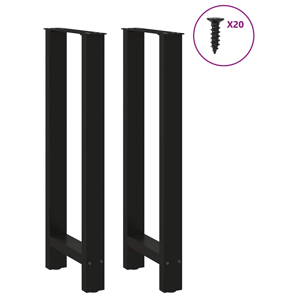 Bar Table Legs Black 2 pcs 40x(100-101) cm Steel