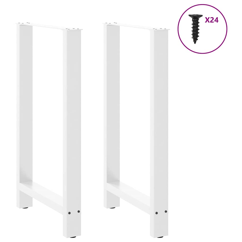 Bar Table Legs White 2 pcs 60x(100-101) cm Steel