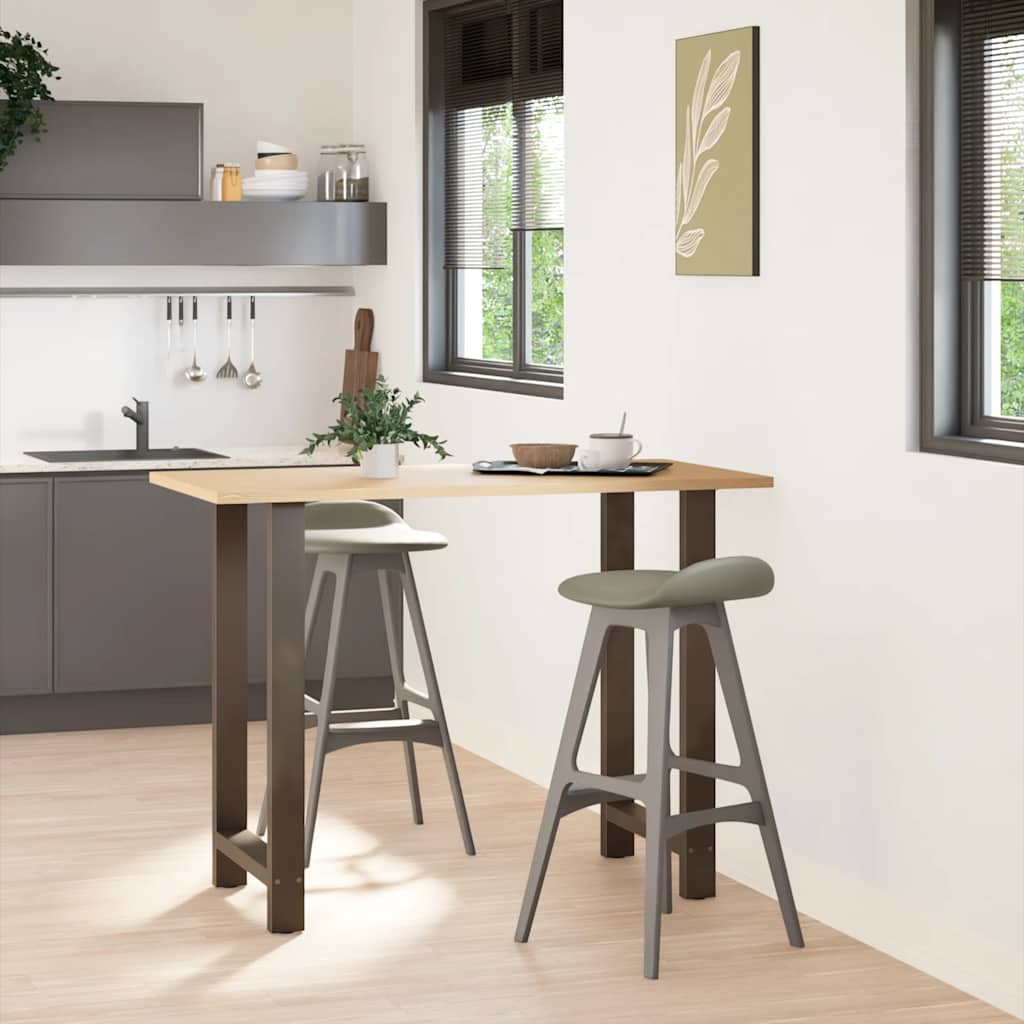 Bar Table Legs Natural Steel 2 pcs 60x(100-101) cm Steel