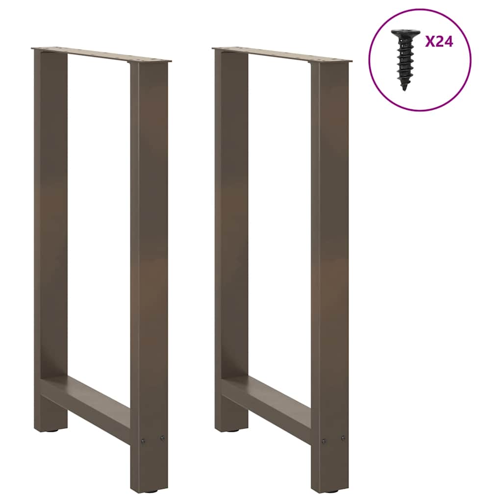 Bar Table Legs Natural Steel 2 pcs 60x(100-101) cm Steel