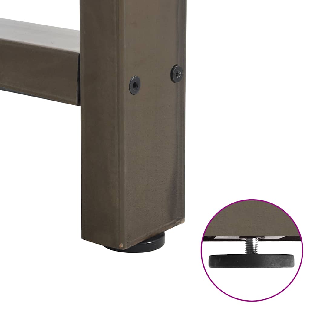 Bar Table Legs Natural Steel 2 pcs 60x(100-101) cm Steel