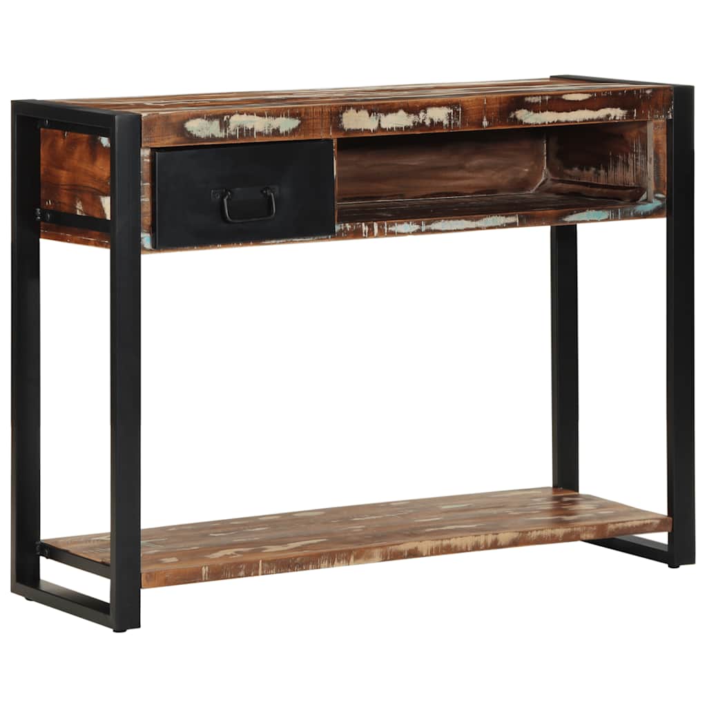 Console Table Multicolour 100x35x75 cm Solid Wood Reclaimed