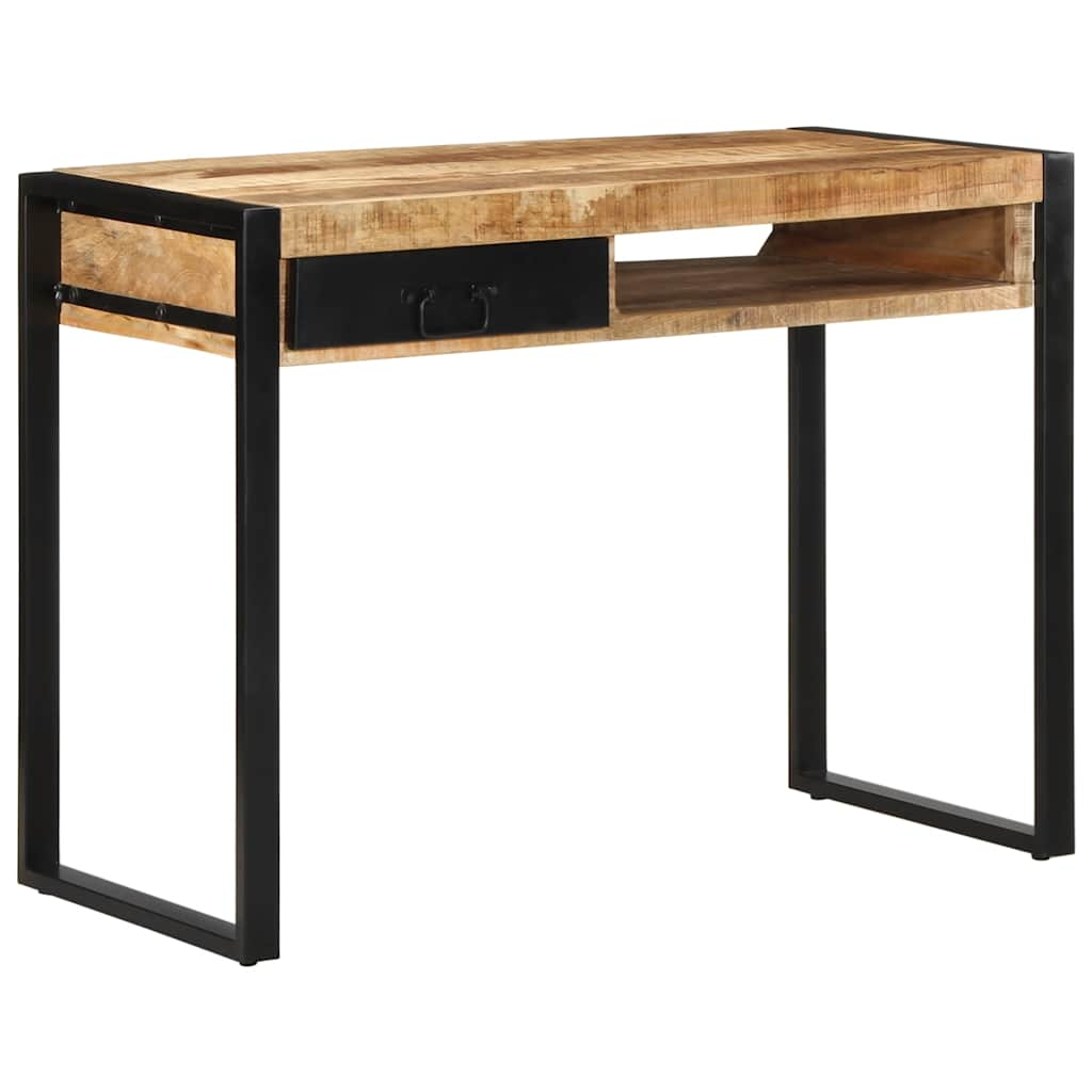 vidaXL Desk 100x50x75 cm Solid Rough Wood Mango