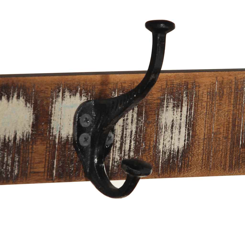 Coat Rack Multicolour 80x35x35 cm Solid Wood Reclaimed