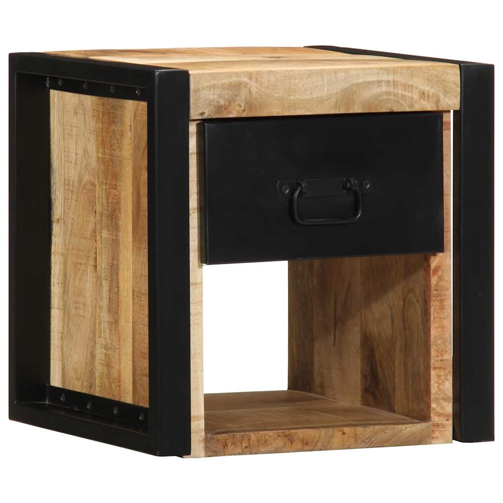 vidaXL Bedside Cabinet 40x35x40 cm Solid Rough Wood Mango