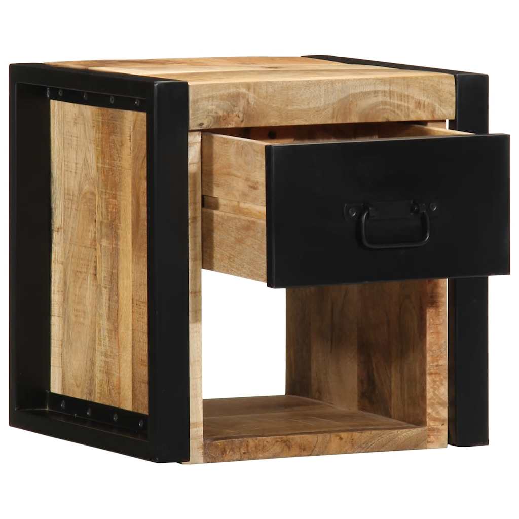 vidaXL Bedside Cabinet 40x35x40 cm Solid Rough Wood Mango