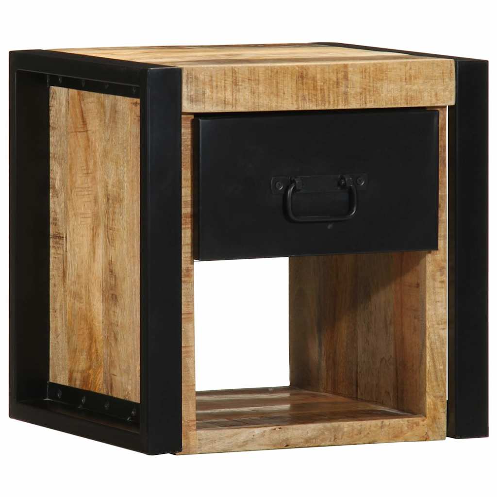 vidaXL Bedside Cabinet 40x35x40 cm Solid Rough Wood Mango