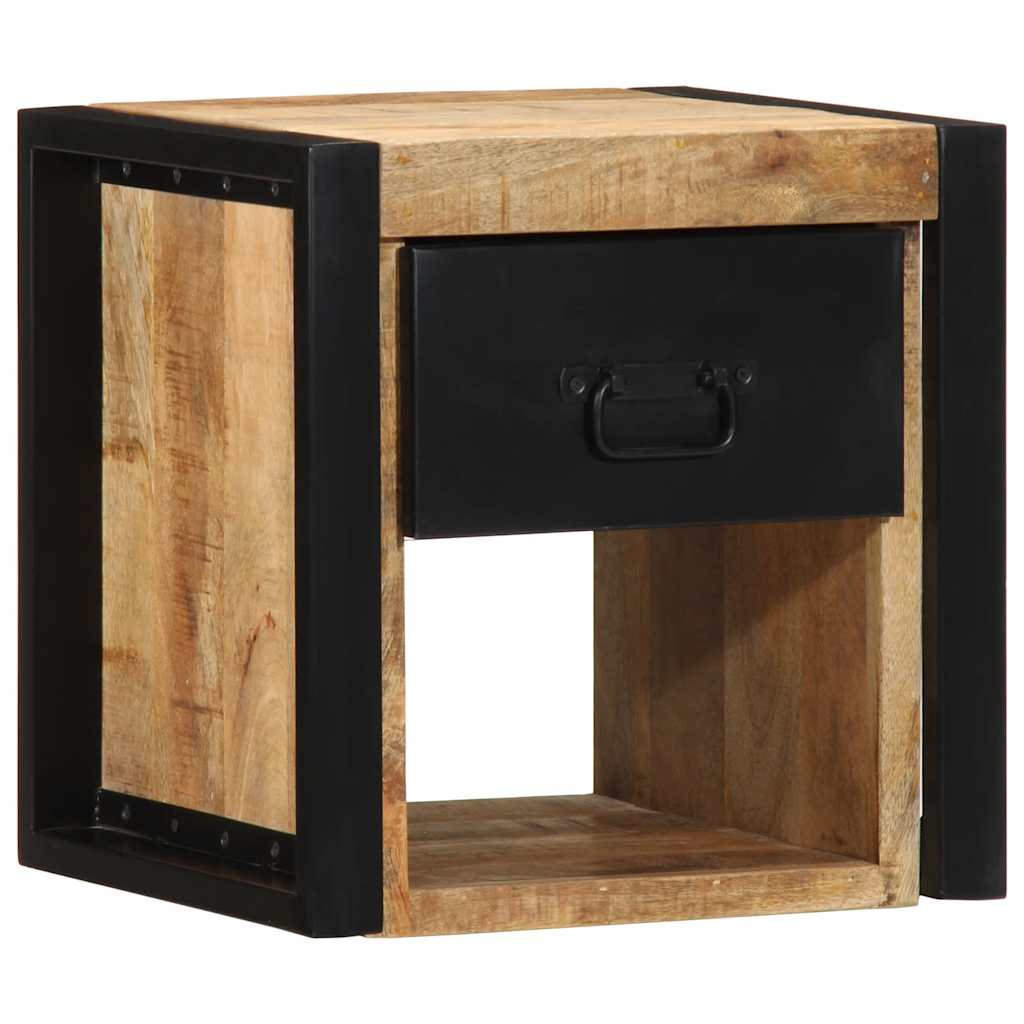 vidaXL Bedside Cabinet 40x35x40 cm Solid Rough Wood Mango