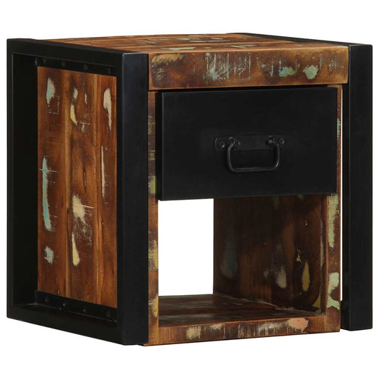 vidaXL Bedside Cabinet Multicolour 40x35x40 cm Solid Wood Reclaimed