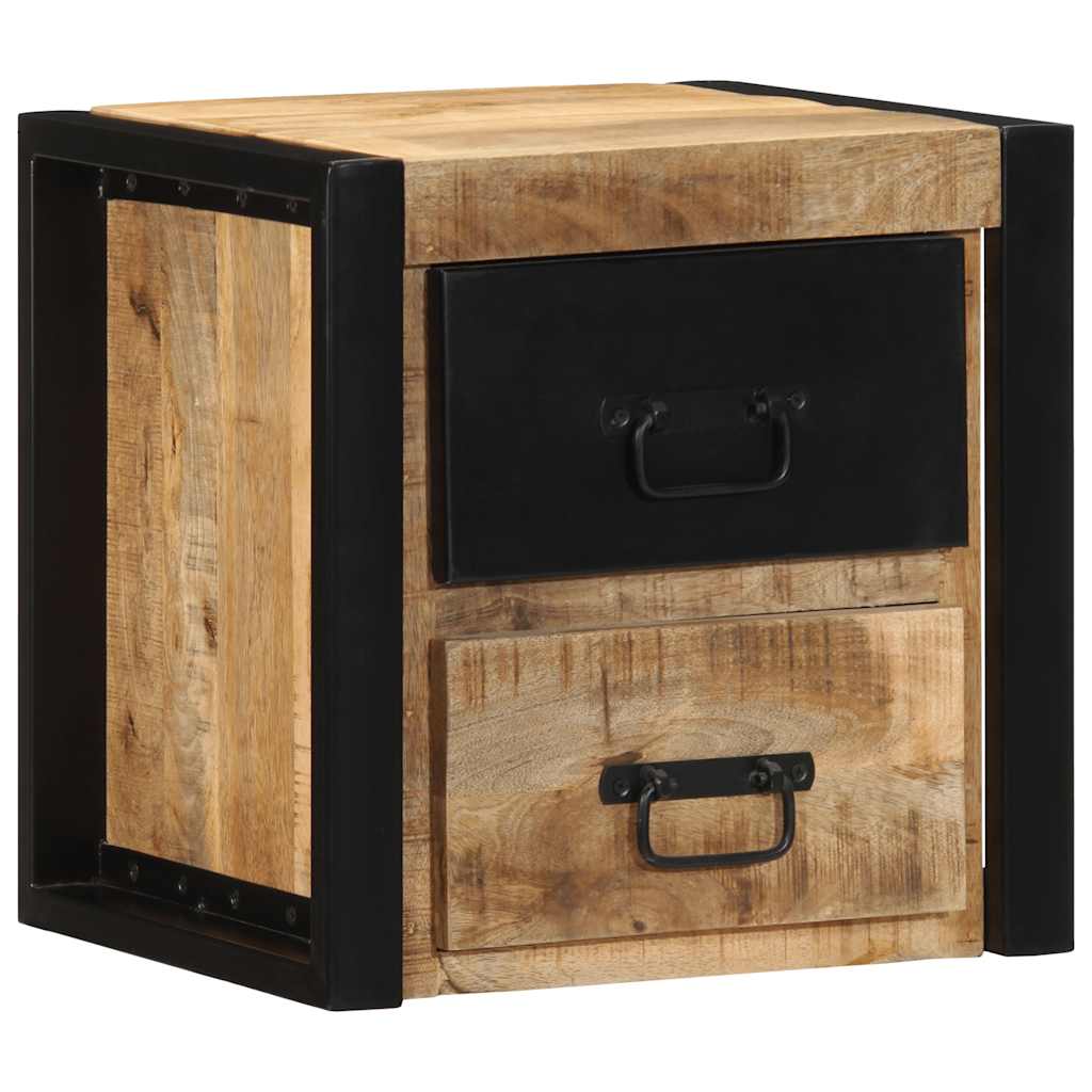 vidaXL Bedside Cabinet 40x35x40 cm Solid Rough Wood Mango