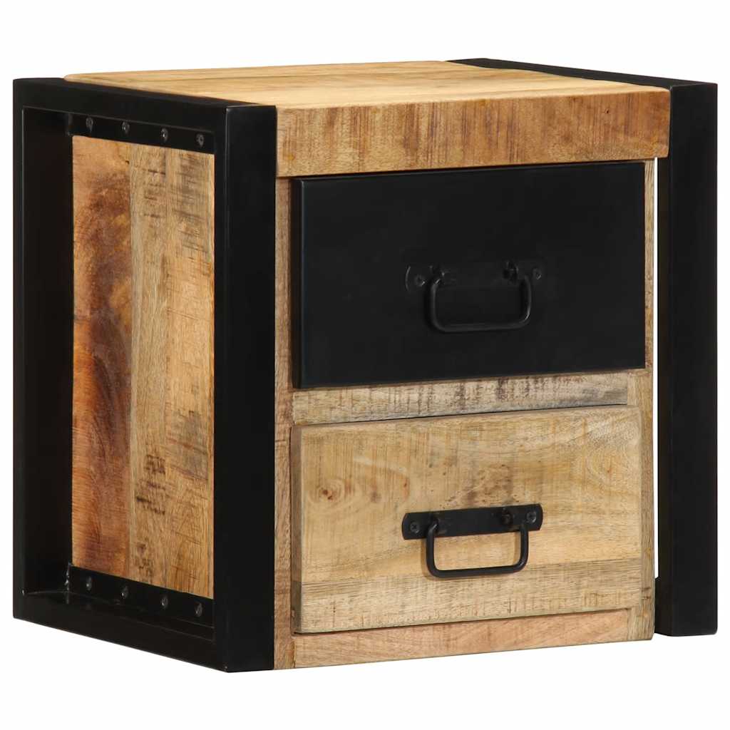 vidaXL Bedside Cabinet 40x35x40 cm Solid Rough Wood Mango