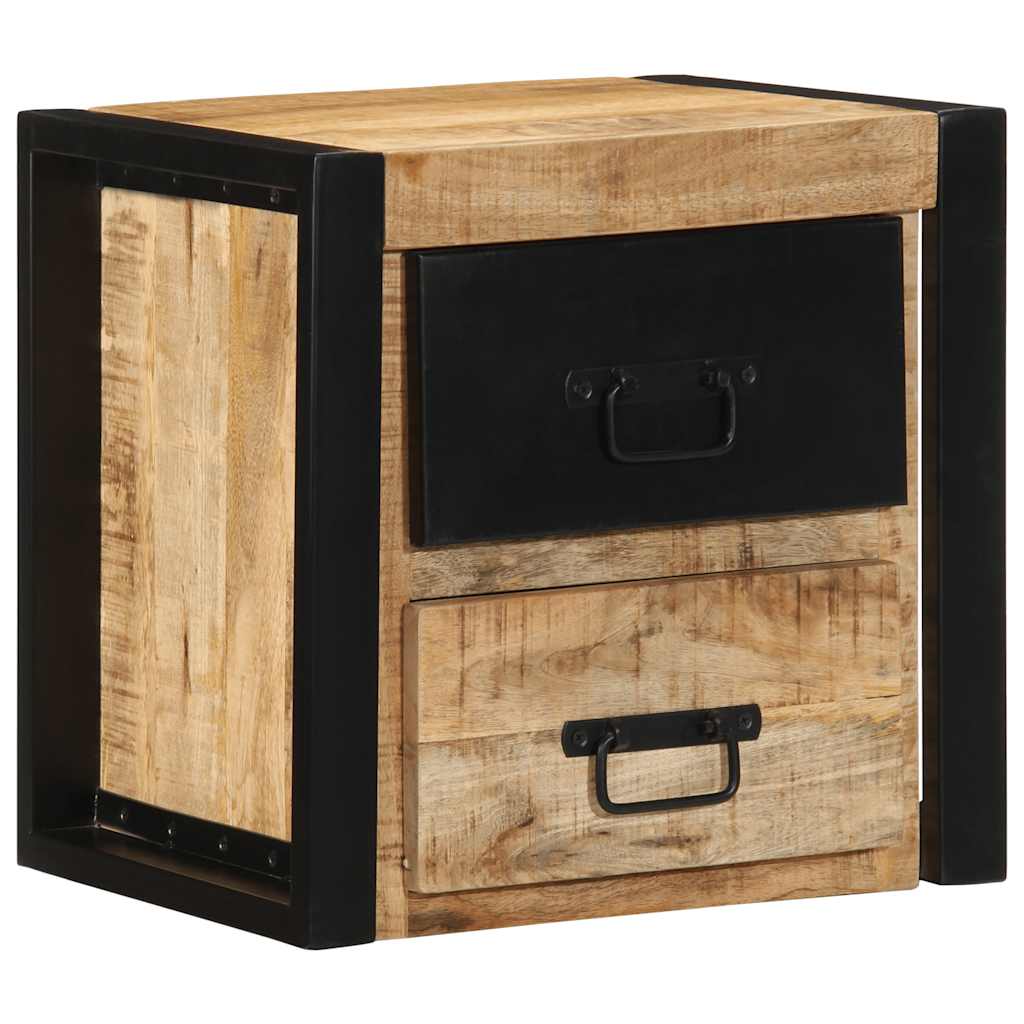 vidaXL Bedside Cabinet 40x35x40 cm Solid Rough Wood Mango