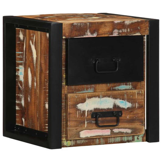 vidaXL Bedside Cabinet Multicolour 40x35x40 cm Solid Wood Reclaimed