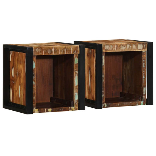 vidaXL Bedside Cabinets 2 pcs Multicolour 40x35x40 cm Solid Wood Reclaimed