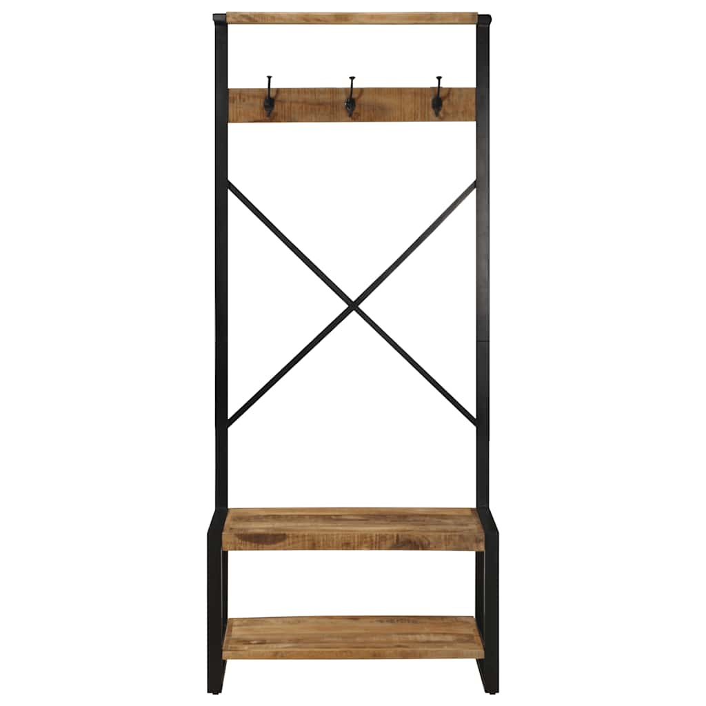 vidaXL Clothes Rack 80x40x190 cm Solid Rough Wood Mango