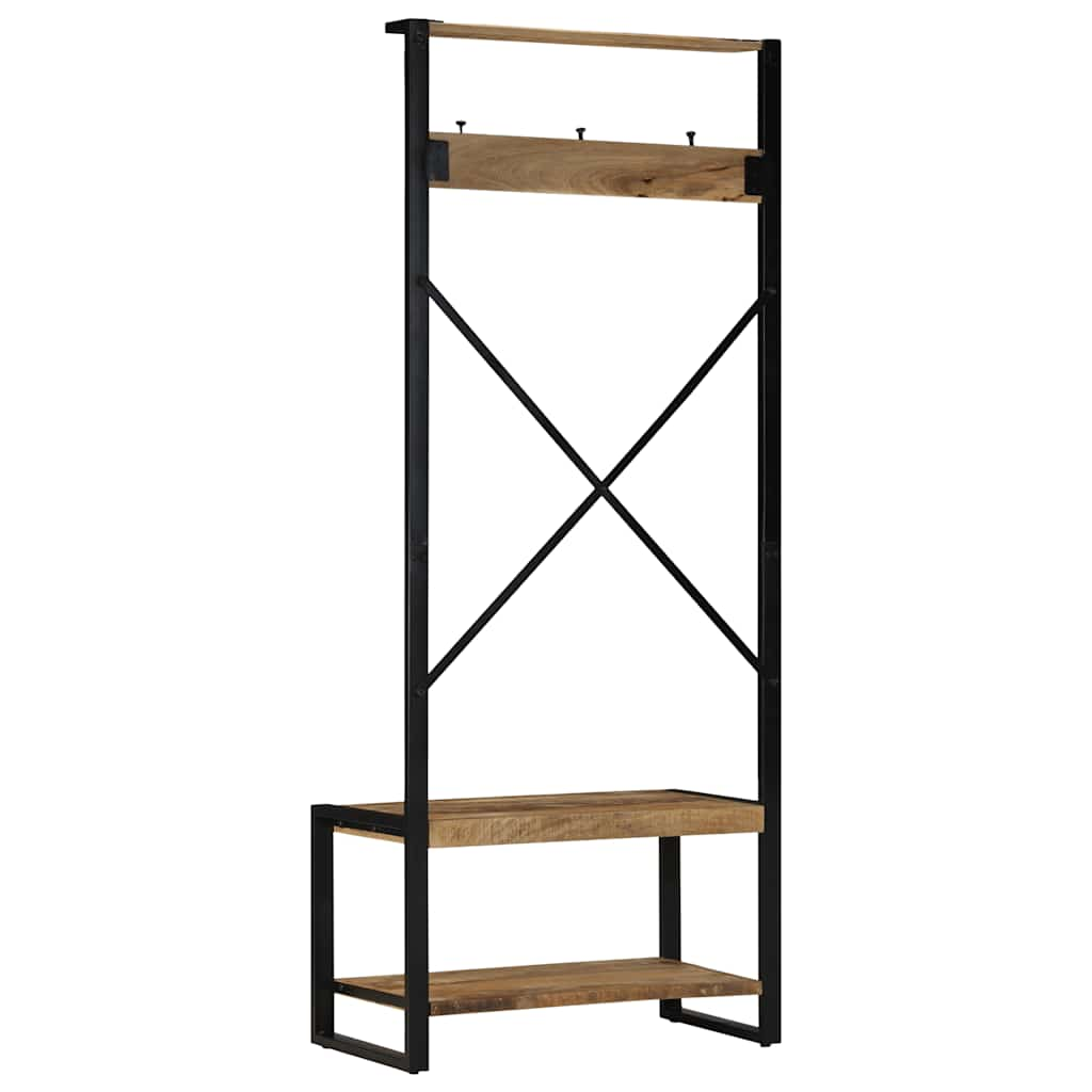 vidaXL Clothes Rack 80x40x190 cm Solid Rough Wood Mango