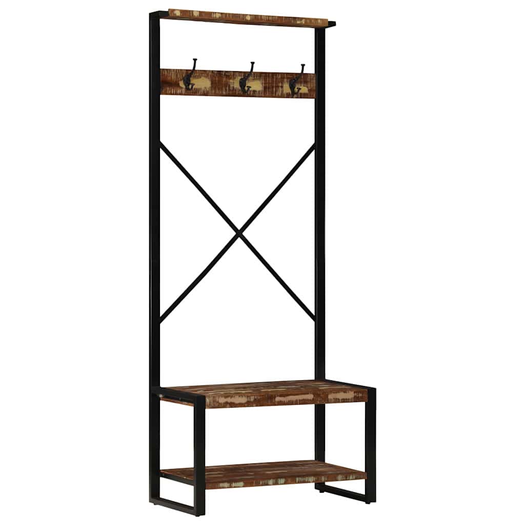 Clothes Rack Multicolour 80x40x190 cm Solid Wood Reclaimed