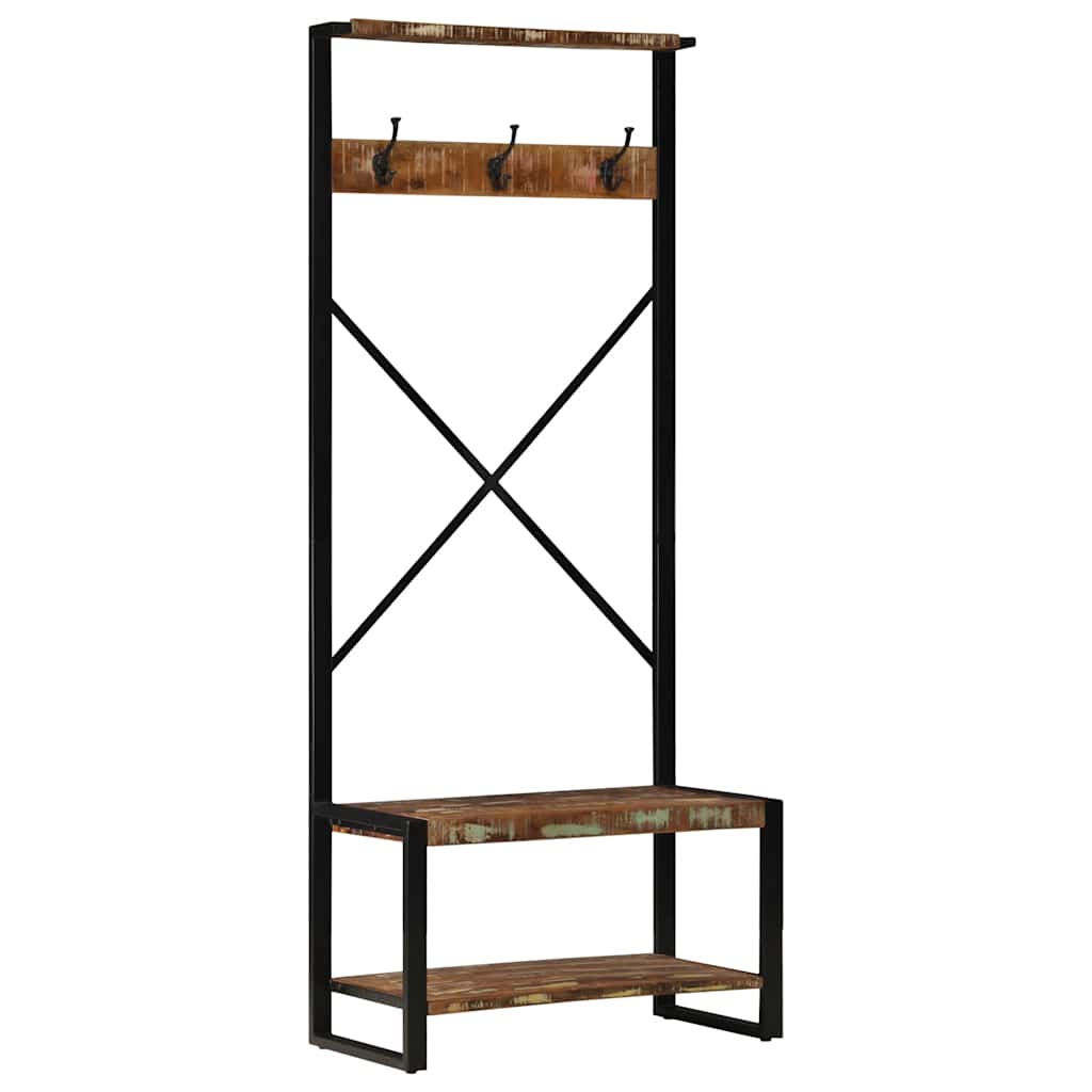 Clothes Rack Multicolour 80x40x190 cm Solid Wood Reclaimed