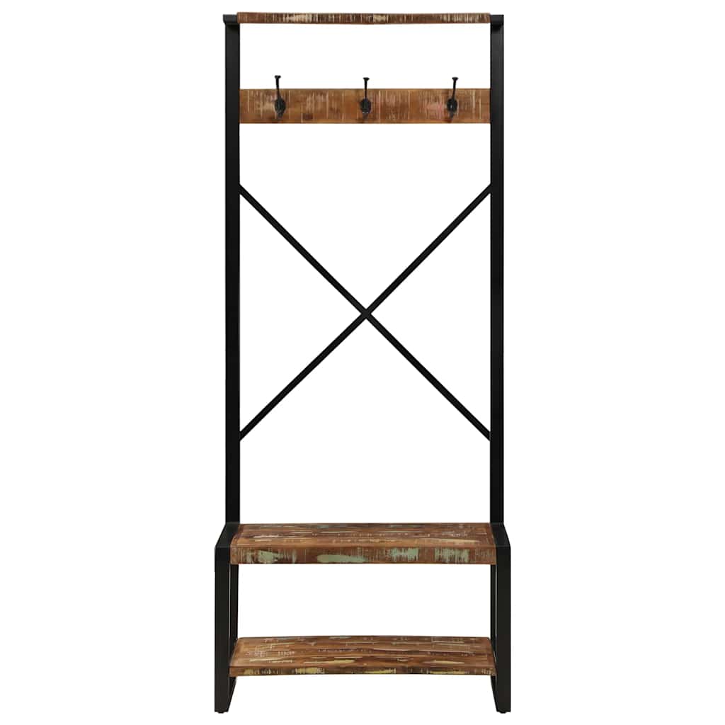 Clothes Rack Multicolour 80x40x190 cm Solid Wood Reclaimed