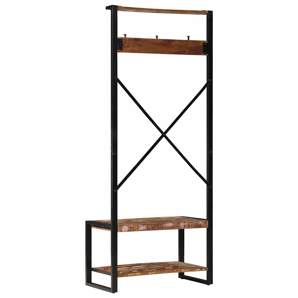 Clothes Rack Multicolour 80x40x190 cm Solid Wood Reclaimed