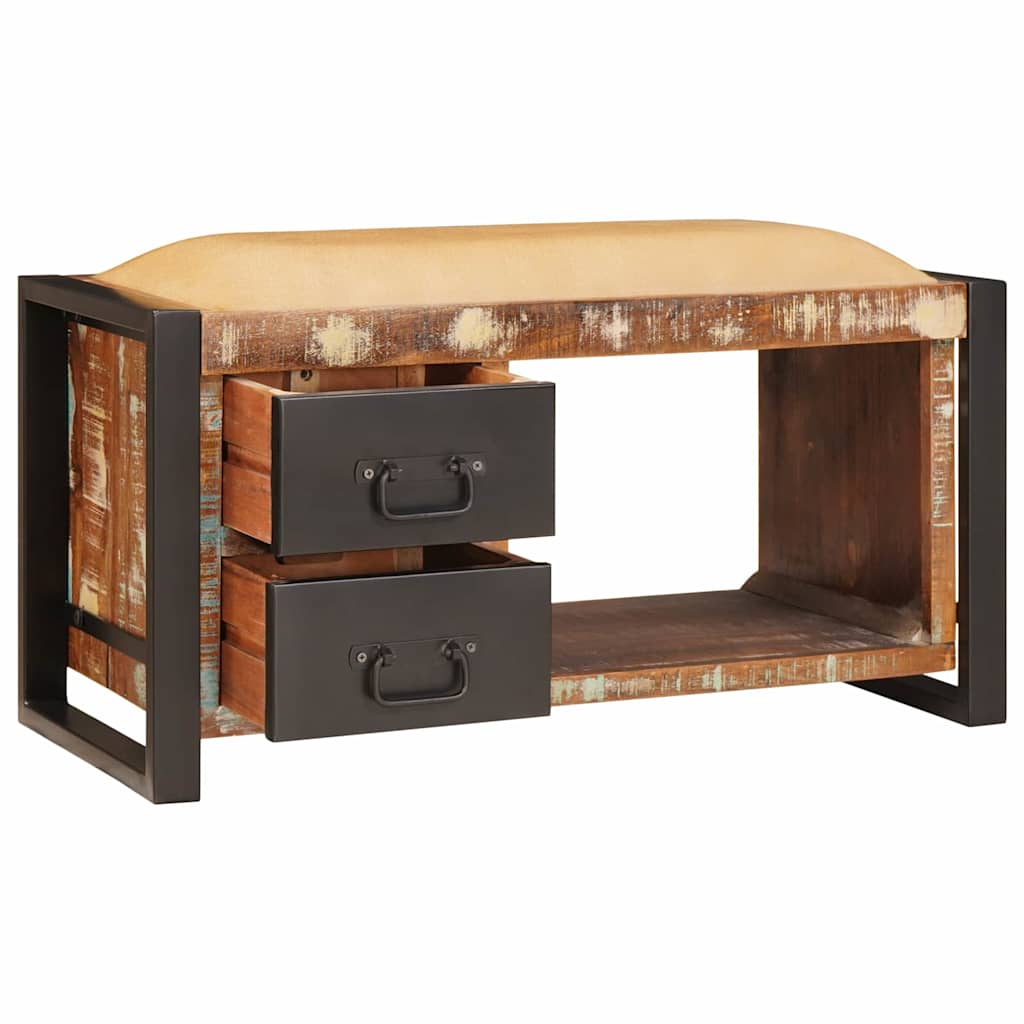 Storage Bench Multicolour 80 x 35 x 40 cm Solid Reclaim wood