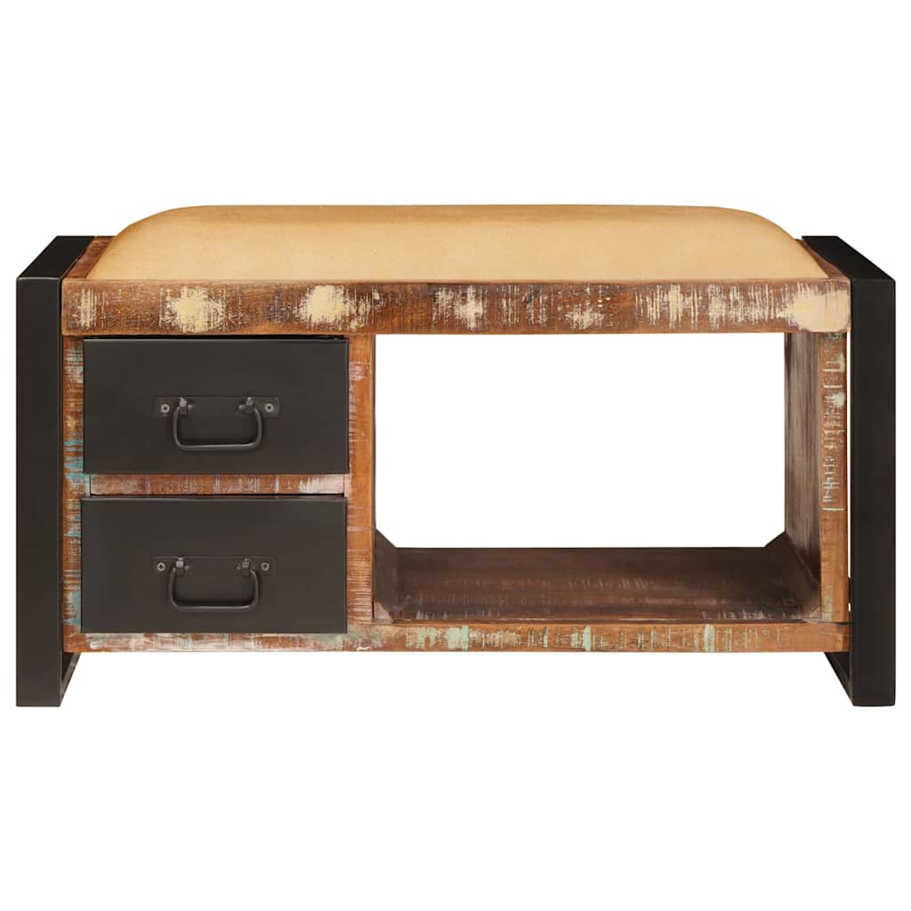 Storage Bench Multicolour 80 x 35 x 40 cm Solid Reclaim wood