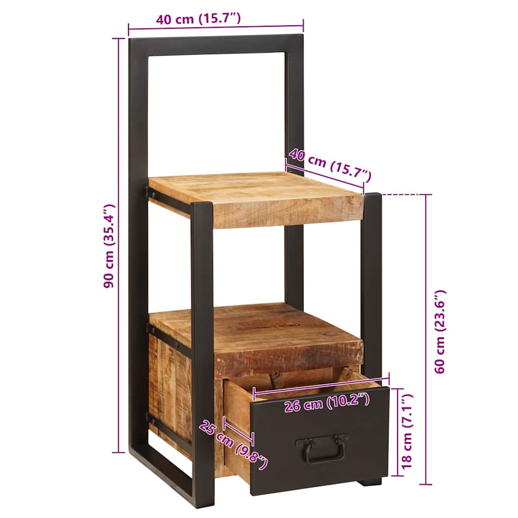 Valet Stand with Drawer Brown 40 x 40 x 90 cm Solid Mango Wood