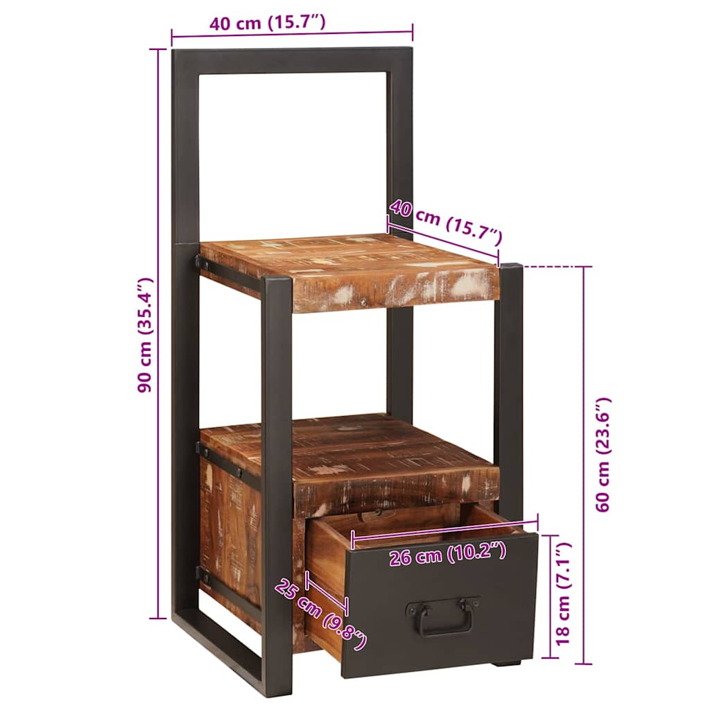 Valet Stand Multicolour 40 x 40 x 90 cm Solid Reclaim Wood