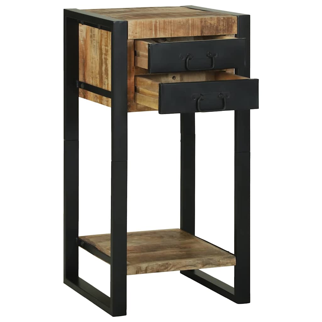 End Table with Drawer Brown 40 x 40 x 80 cm Solid Mango Wood