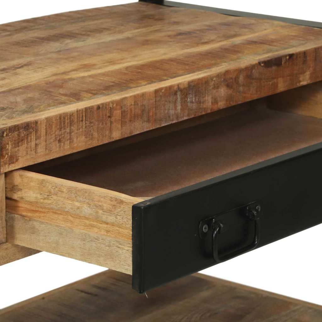 Kitchen Rack Brown and Black 80 x 40 x 160 cm Solid Mango Wood