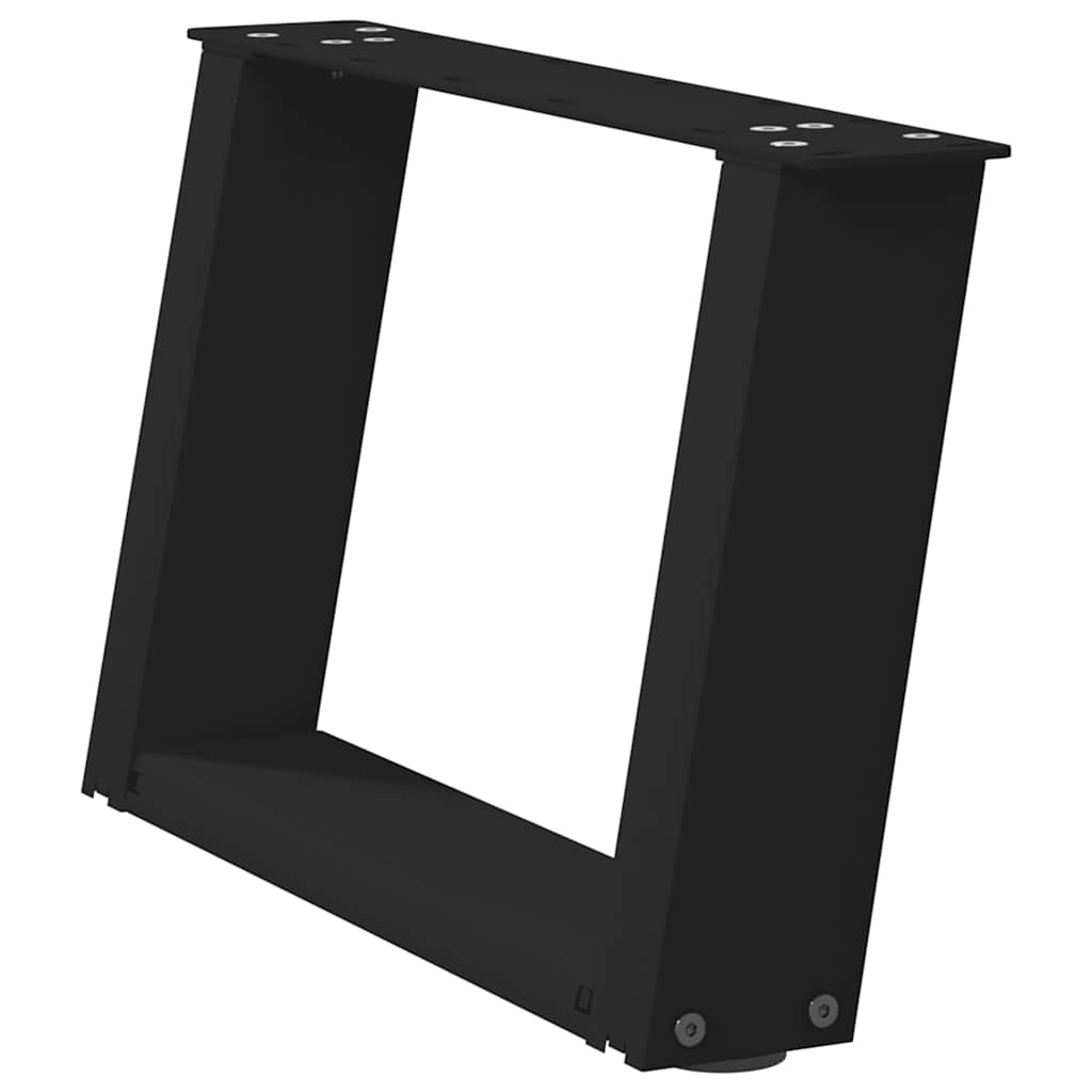 Coffee Table Legs U-Shaped 2 pcs Black 50x(30-31) cm Steel