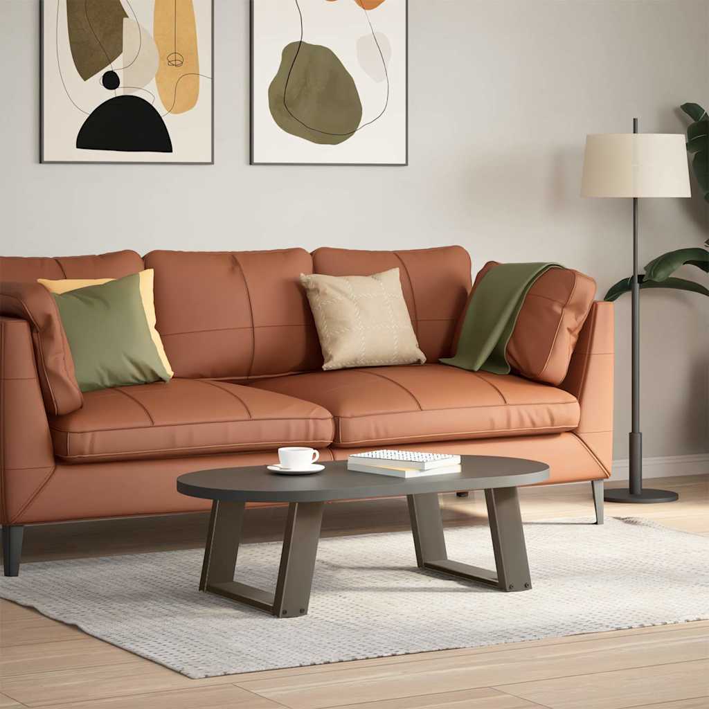 Coffee Table Legs U-Shaped 2 pcs Natural Steel 50x(30-31) cm Steel