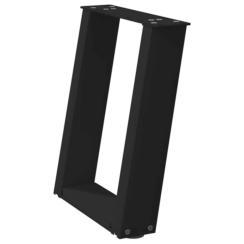 Coffee Table Legs U-Shaped 2 pcs Black 38x(42-43) cm Steel