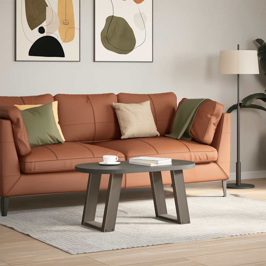 Coffee Table Legs U-Shaped 2 pcs Natural Steel 38x(42-43) cm Steel