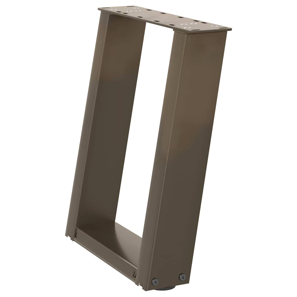 Coffee Table Legs U-Shaped 2 pcs Natural Steel 38x(42-43) cm Steel